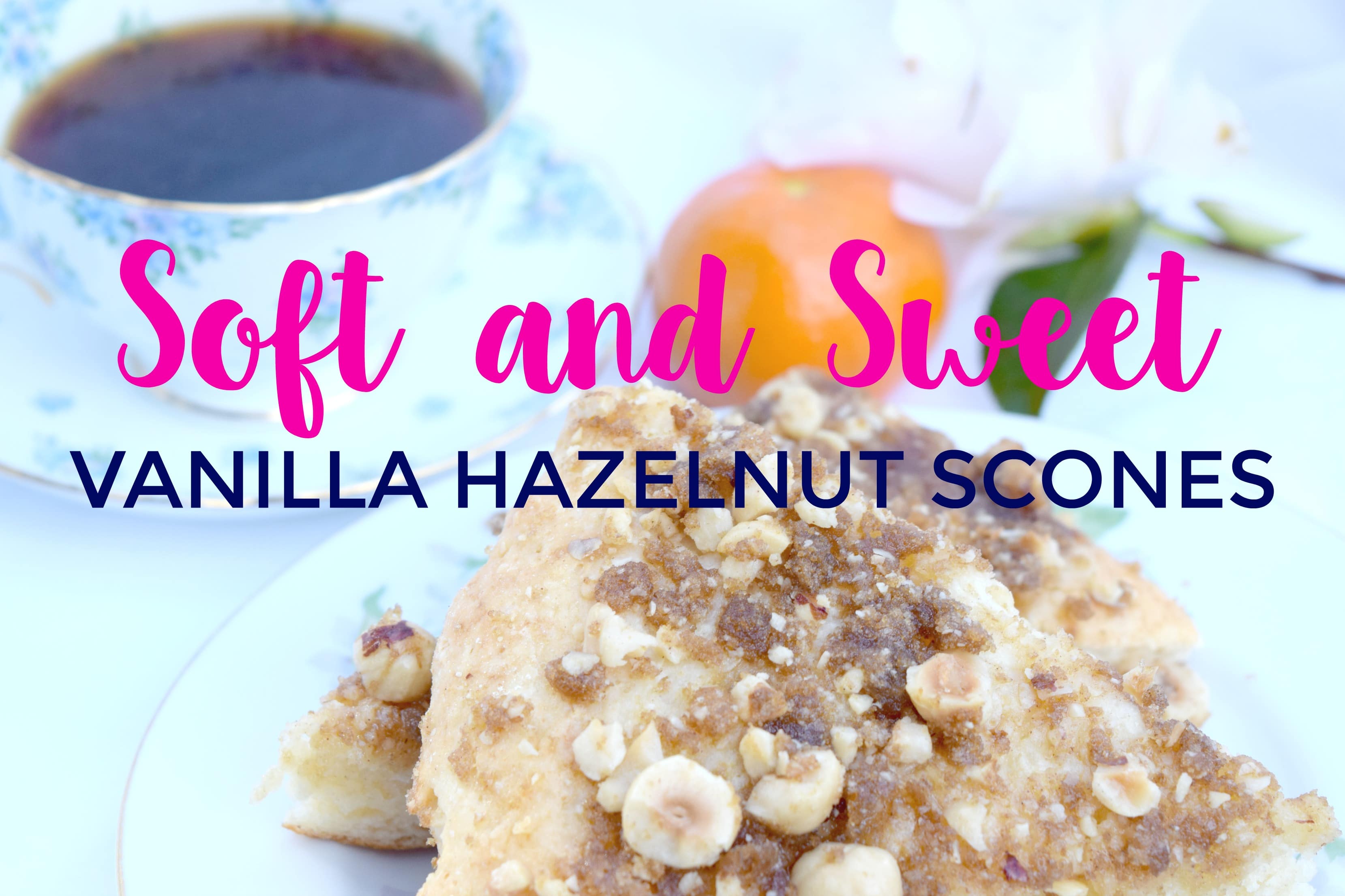 This vanilla hazelnut scones recipe is soft + sweet.