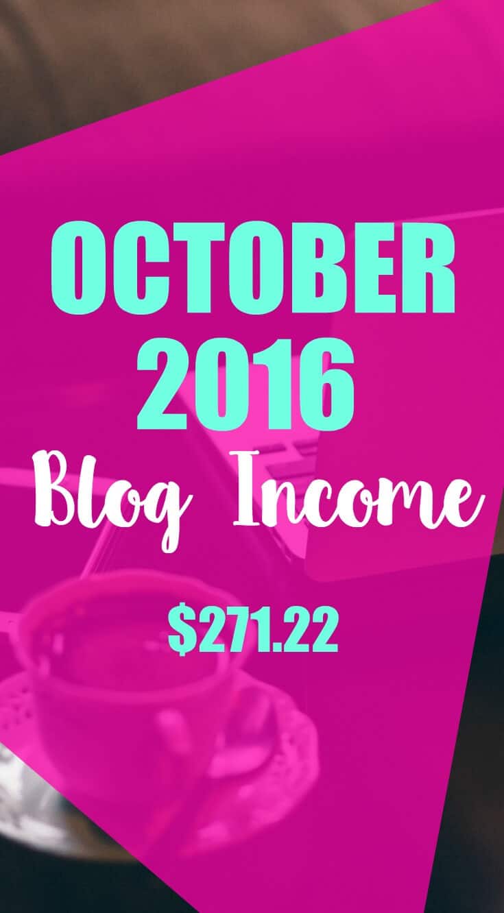 October 2016 online income.