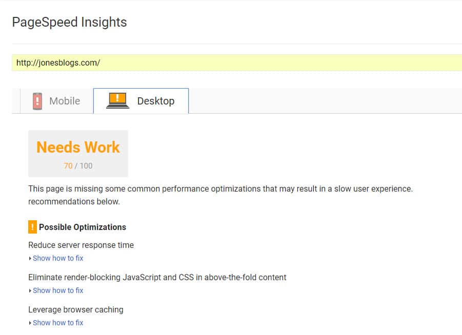 Google PageSpeed Insights