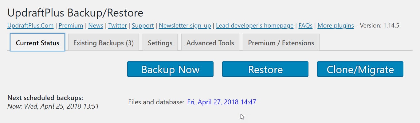 Manual Backup and Restore